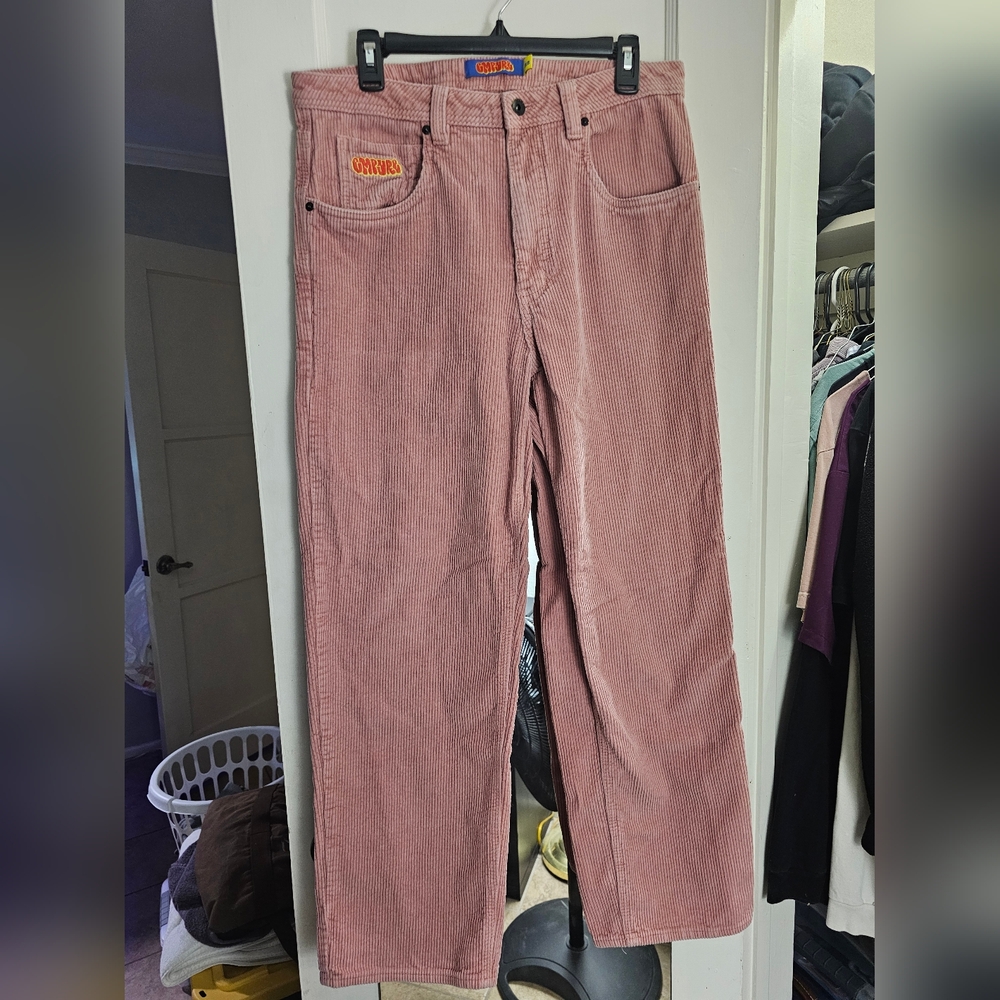 Empyre Corduroy Pants, Loose Fit, Mauve, Size 32